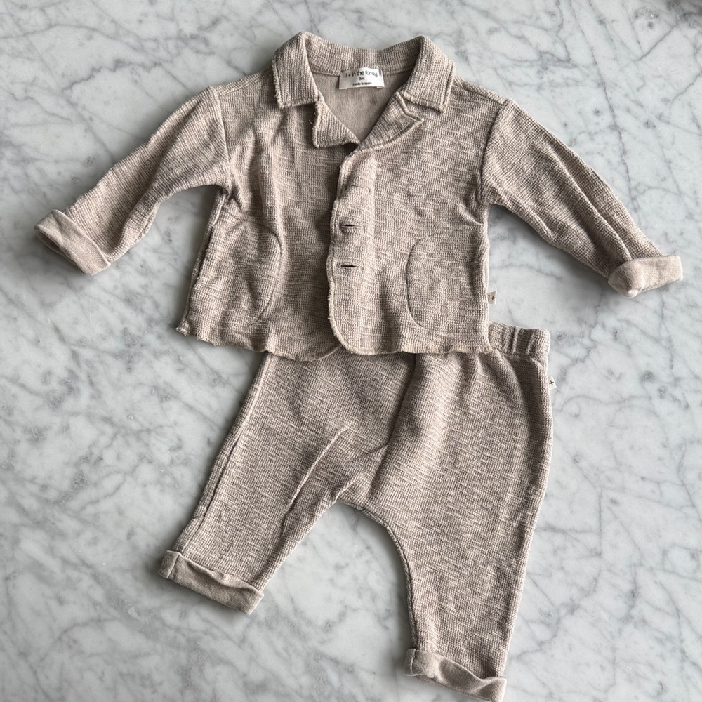 Minimalist Beige Kids Matching Set - Baby Two-Piece Outfit